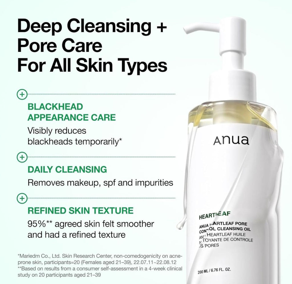 Anua Heartleaf Cleansing Oil Pore Cleanser, Sebum Care, Makeup Remover